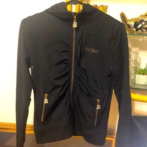 BCBGMaxAzria Black Hoodie with Gold Accents